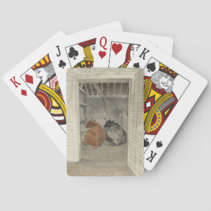 Two Cows in a Stable (by Eric Ravilious) Poker Cards