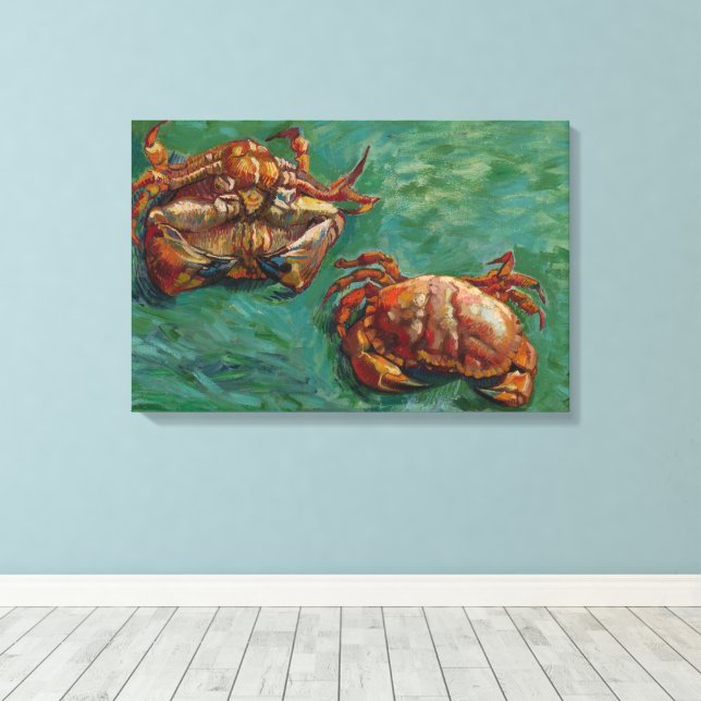 Two Crabs by Vincent van Gogh Canvas Print (Insitu(Wood Floor))