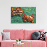 Two Crabs by Vincent van Gogh Canvas Print<br><div class="desc">Two Crabs by Vincent van Gogh is a vintage fine art post impressionism still life painting featuring two crabs with two different views. One crab is on it's back and the other crab is right side up. Great image for a crab feed or seafood festival! About the artist: Vincent Willem...</div>