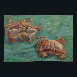Two Crabs by Vincent van Gogh Kitchen Towel<br><div class="desc">Two Crabs by Vincent van Gogh is a vintage fine art post impressionism still life painting featuring two crabs with two different views. One crab is on it's back and the other crab is right side up. Great image for a crab feed or seafood festival! About the artist: Vincent Willem...</div>