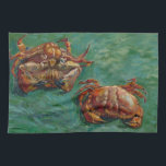 Two Crabs by Vincent van Gogh Kitchen Towel<br><div class="desc">Two Crabs by Vincent van Gogh is a vintage fine art post impressionism still life painting featuring two crabs with two different views. One crab is on it's back and the other crab is right side up. Great image for a crab feed or seafood festival! About the artist: Vincent Willem...</div>