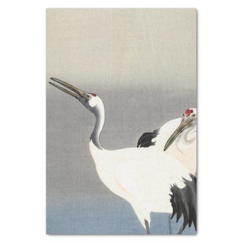 Two Cranes 1900_1930 by Ohara Koson Tissue Paper