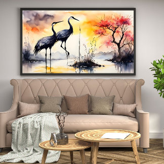 Two Cranes Canvas Print