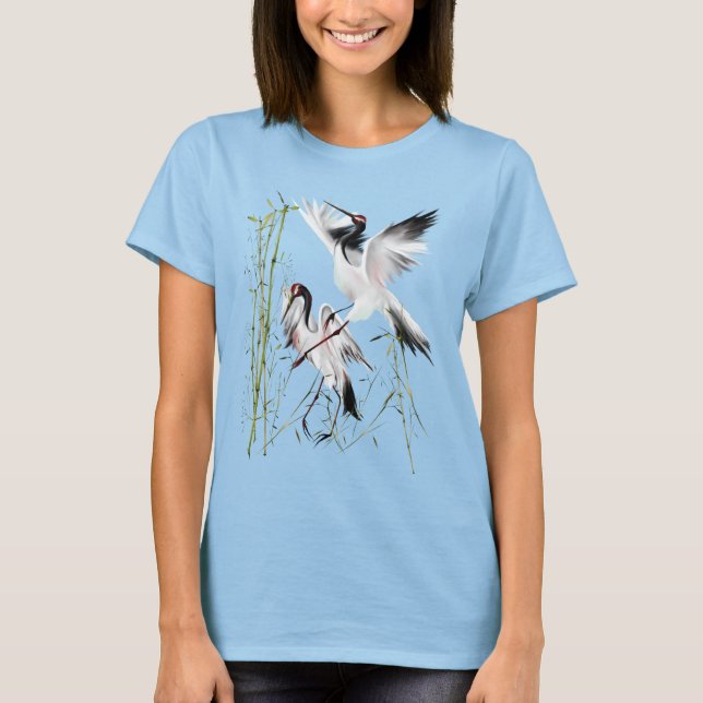 Two Cranes In Bamboo Shirts (Front)