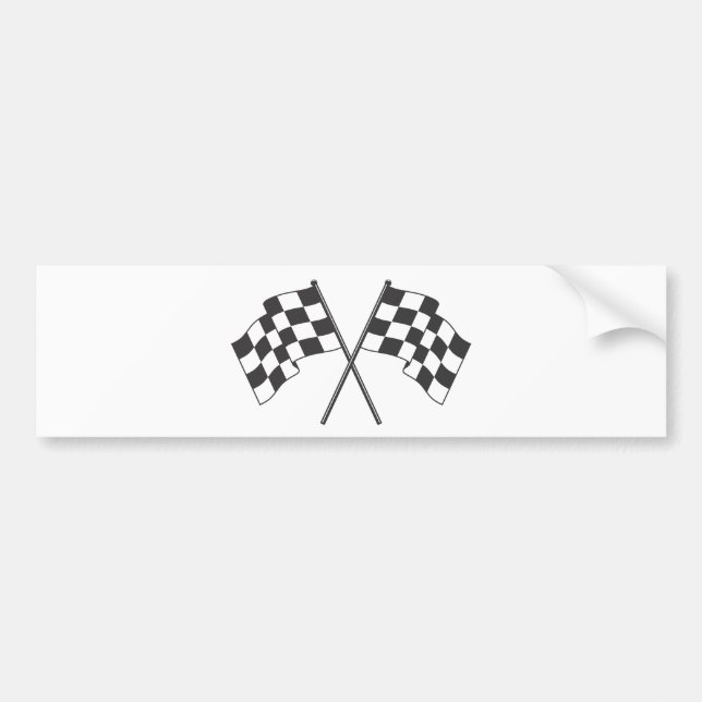 Two crossed checkered flags bumper sticker (Front)
