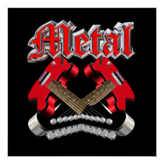 Two crossed guitars poster