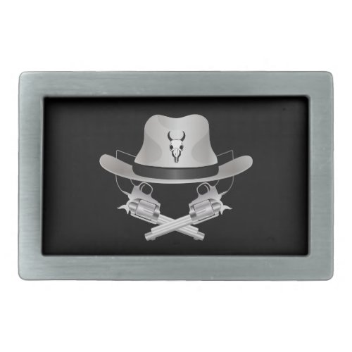 Two crossed guns and hat belt buckle