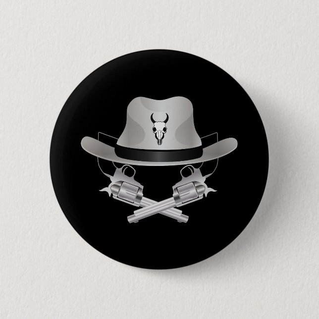 Two crossed guns and hat button (Front)