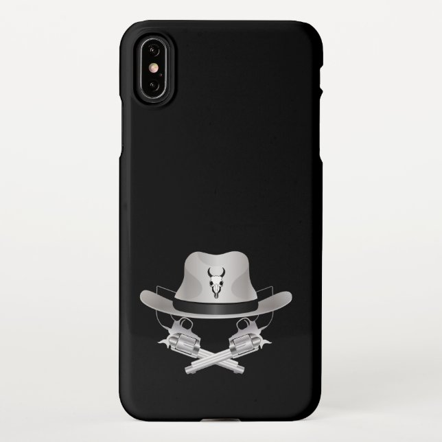 Two crossed guns and hat iPhone case (Back)