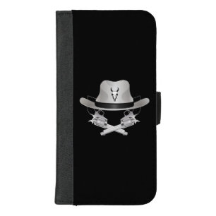 Two crossed guns and hat iPhone 8/7 plus wallet case