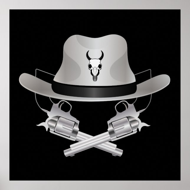 Two crossed guns and hat poster (Front)