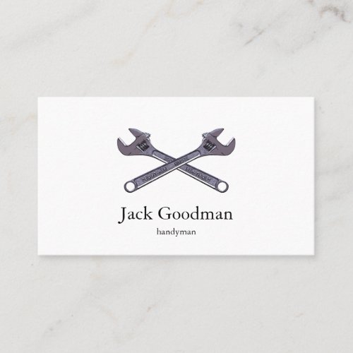 Two Crossed wrenches business card