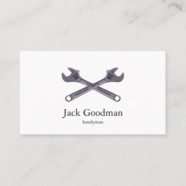 Two Crossed wrenches business card (Front)
