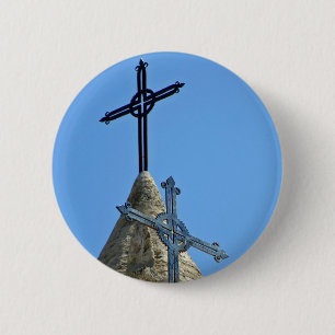 Two crosses pinback button