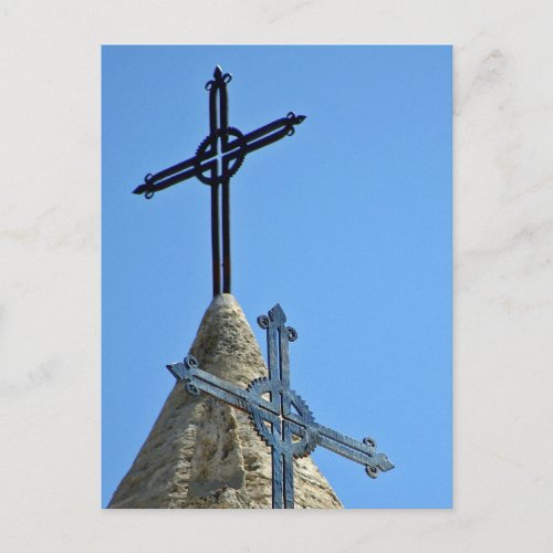 Two crosses postcard