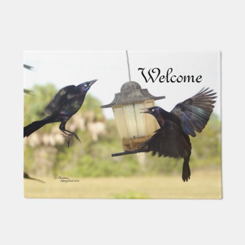 Two crow birds Welcome Doormat