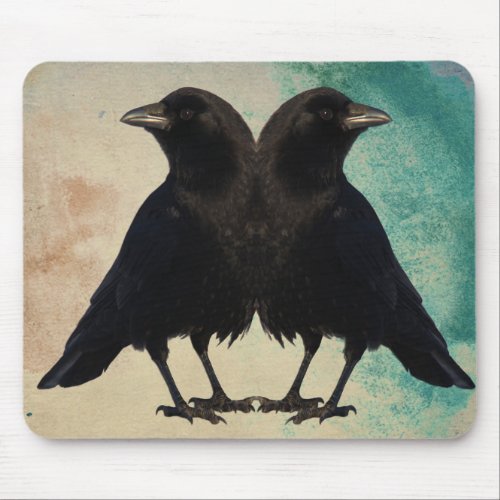 Two Crows Art Mouse Pad
