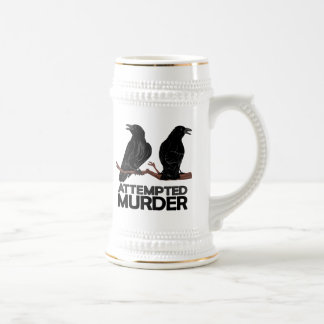 Two Crows = Attempted Murder Beer Stein
