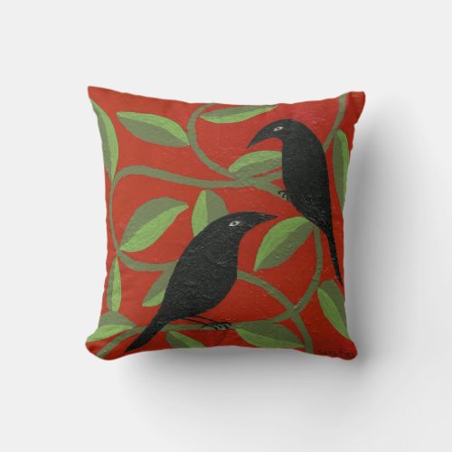 Two Crows for Joy Pillow