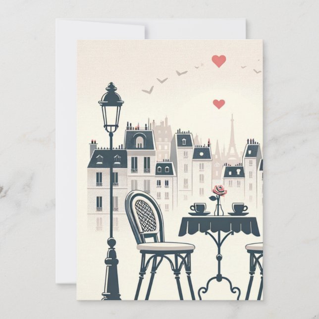 "Two Cups, One Empty Chair - A Toast to the Moment Holiday Card (Front)
