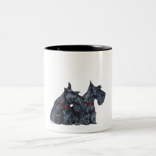Two Curious Scottish Terriers Two_Tone Coffee Mug