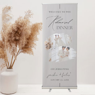 Two Custom Photo Rehearsal Dinner Welcome Retractable Banner