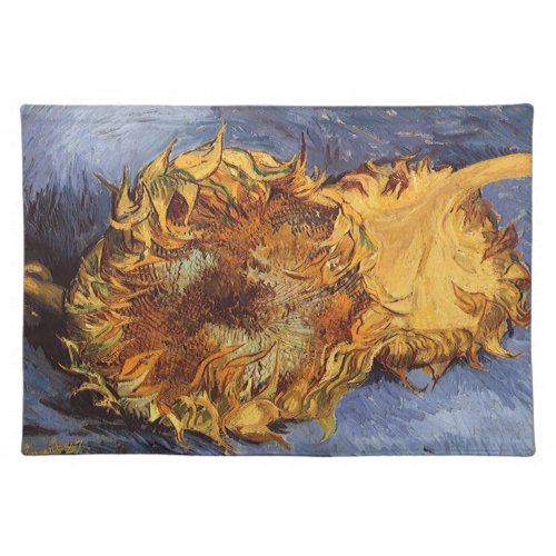 Two Cut Sunflowers by Vincent van Gogh Cloth Placemat