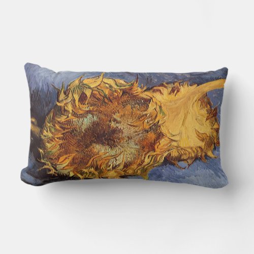 Two Cut Sunflowers by Vincent van Gogh Lumbar Pillow