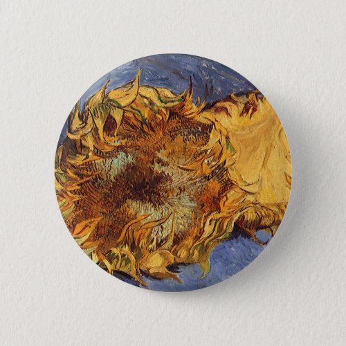 Two Cut Sunflowers by Vincent van Gogh Pinback Button