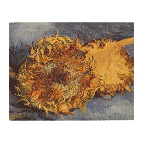 Two Cut Sunflowers by Vincent van Gogh Wood Wall Art