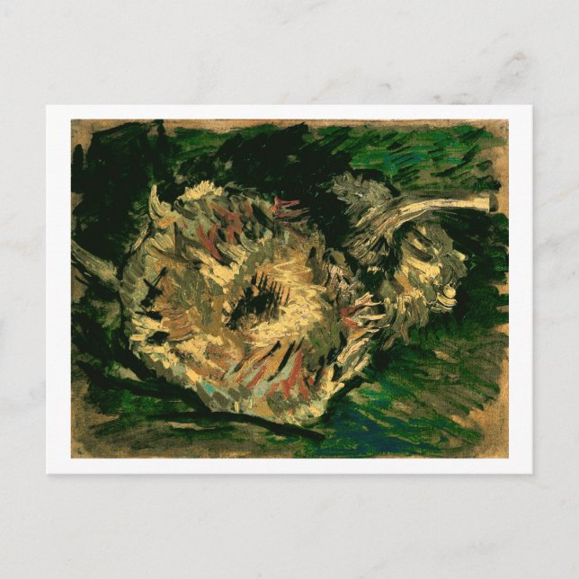 Two Cut Sunflowers, Van Gogh Fine Art Postcard (Front)