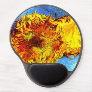 Two Cut Sunflowers Van Gogh Gel Mouse Pad