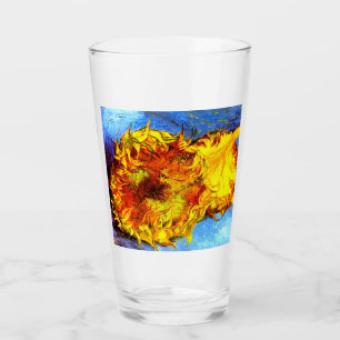 Two Cut Sunflowers Van Gogh Glass