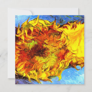 Two Cut Sunflowers Van Gogh Invitation