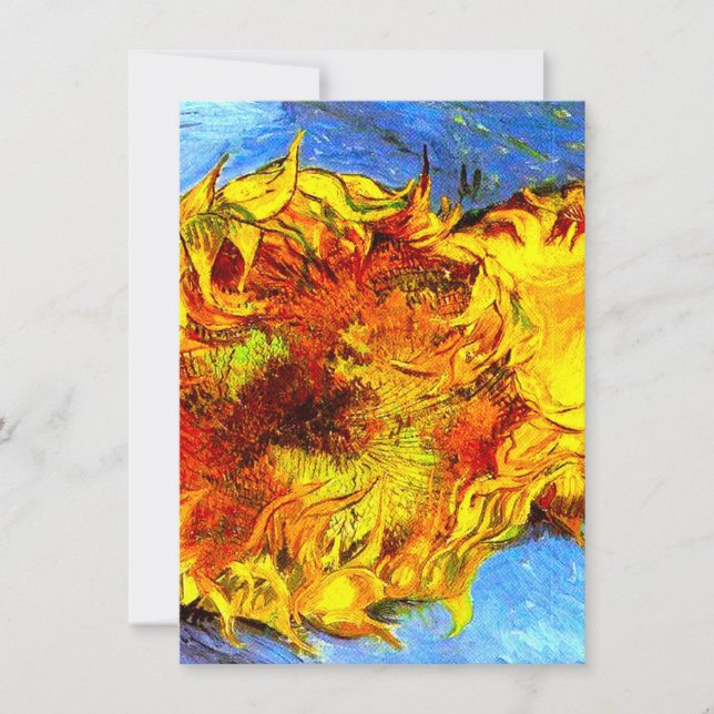 Two Cut Sunflowers Van Gogh Invitation (Front)