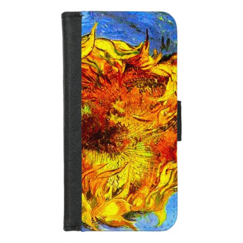 Two Cut Sunflowers Van Gogh iPhone 87 Wallet Case