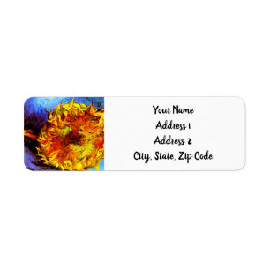 Two Cut Sunflowers Van Gogh Label