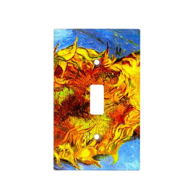 Two Cut Sunflowers Van Gogh Light Switch Cover (Front)