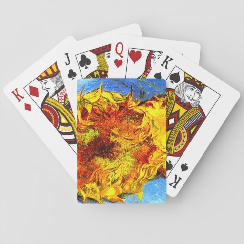 Two Cut Sunflowers Van Gogh Poker Cards