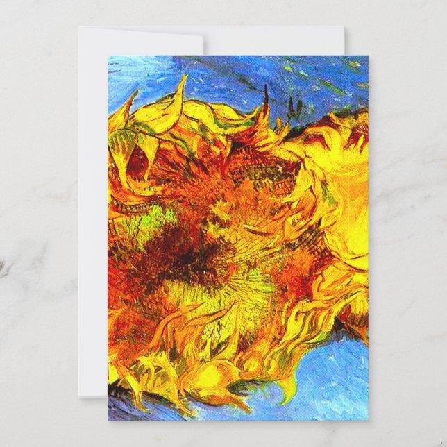Two Cut Sunflowers Van Gogh Save The Date (Front)