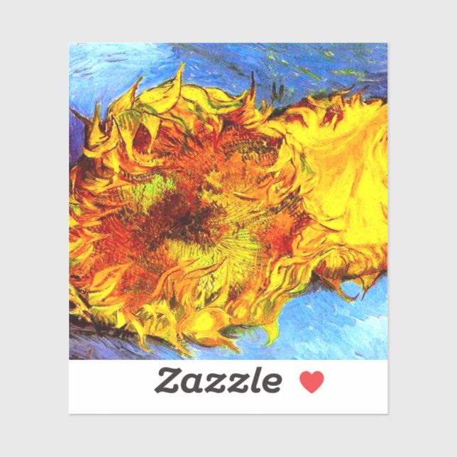 Two Cut Sunflowers Van Gogh Sticker (Sheet)