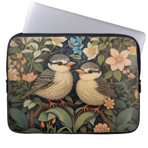 Two Cute Baby Birds Botanical Garden Laptop Sleeve