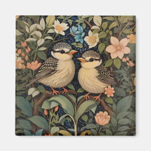 Two Cute Baby Birds Botanical Garden Magnet