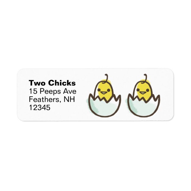 Two Cute Baby Chicks Return Address Labels (Front)