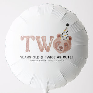 Two Cute Bear 2nd Birthday Balloon – Teddy Bear 
