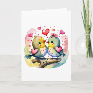 Two Cute Birds in Love BLANK Card