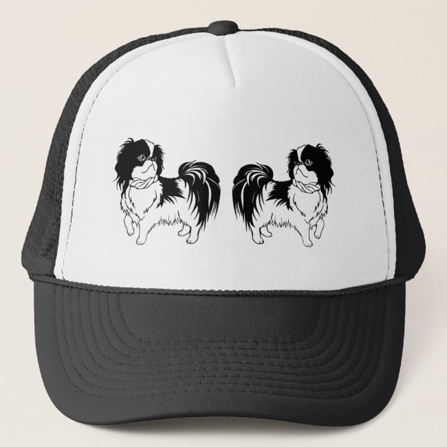 Two Cute Black and White Dogs Hat