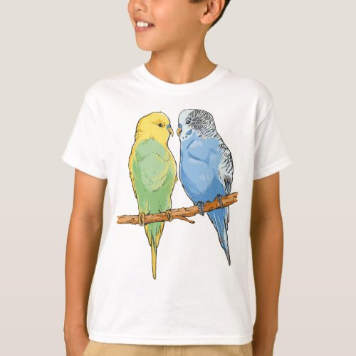 Two cute blue and green Budgies Kleinkind T_Shirt