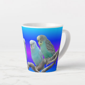 Two Cute Budgerigar Birds Latte Mug