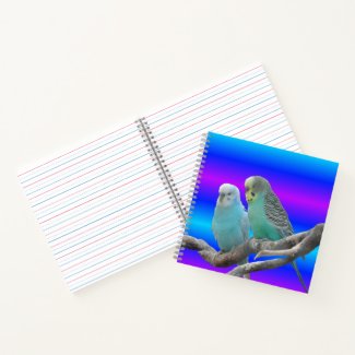 Two Cute Budgerigar Birds Notebook